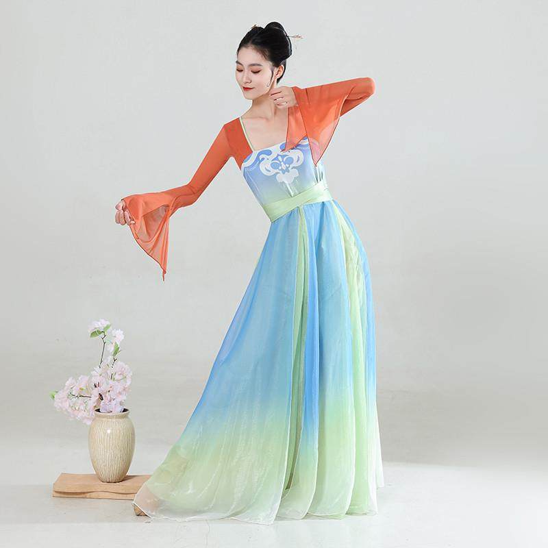 古典舞蹈服女飘逸仙气古风纱衣练功服中国舞长款连衣裙汉唐舞蹈服,女装/女士精品,民族服装/舞台装,淘宝优惠券,粉丝福利购,淘宝优惠卷