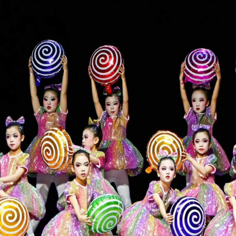 甜甜的棒棒糖演出服我的糖果工厂蓬蓬公主裙可爱纱裙幼儿表演服装