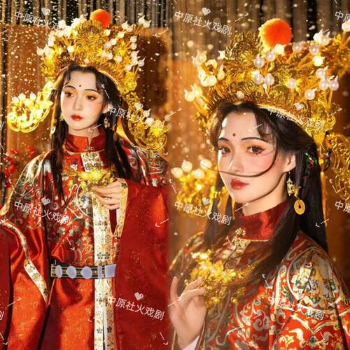 财神帽财神爷演出服装帽子COS万圣节春晚演出服装道具2026