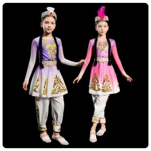 新款巴郎仔儿童演出服少数民族维族服饰铃鼓表演服古丽新疆舞蹈服