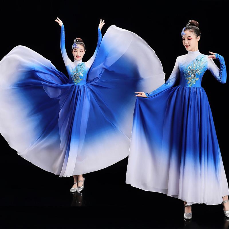 灯中舞长裙女开场舞大摆裙大气现代歌舞服表演服装