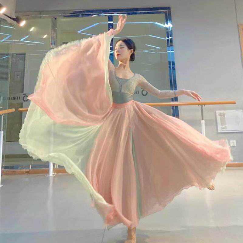 芭蕾舞连身操服演出练功表演飘逸大摆裙练功舞蹈服瑜伽女古典上衣