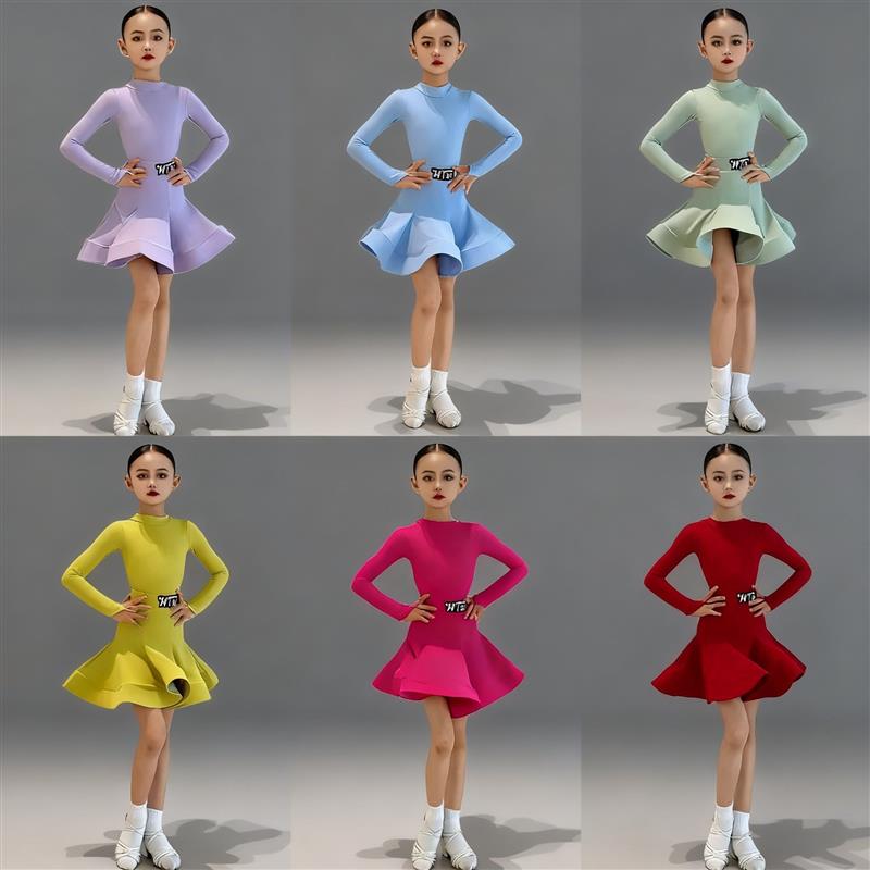 拉丁舞比赛服女童2025新款高级儿童专业拉丁规定赛服表演出服套装