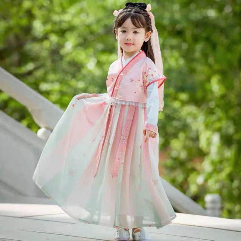 中国风儿童汉服女童日常长袖连衣裙超仙唐褙子套装日常古装演出服,童装/婴儿装/亲子装,汉服,淘宝优惠券,粉丝福利购,淘宝优惠卷