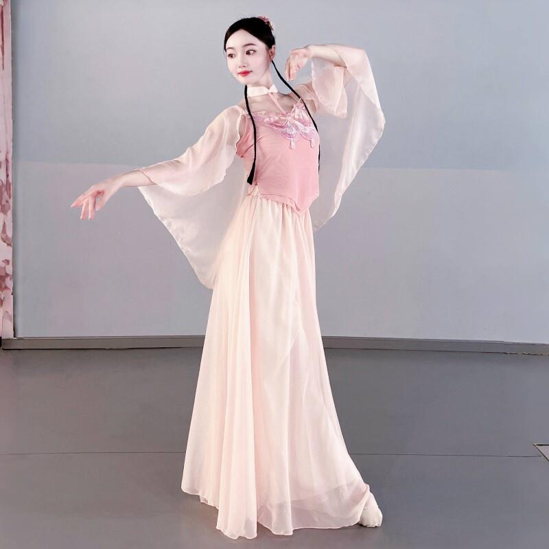 新国风舞中古BM23风旗演袍考领刺绣纱衣亲肤裙裤艺练功舞台式出服
