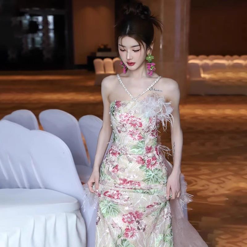 晨袍女新娘晨拍晚礼服花仙子气质名媛学生日成人礼艺考订婚敬酒服图片