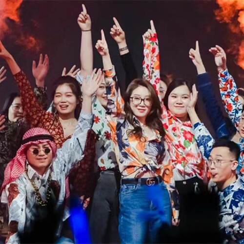 表演复古港风碎花衬衫女姐妹团伴娘服装8090年代春秋长袖宽松上衣