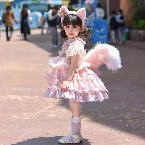 女童cosplay玲娜贝儿裙子儿童女宝宝生日礼服迪士尼洛丽塔公主裙