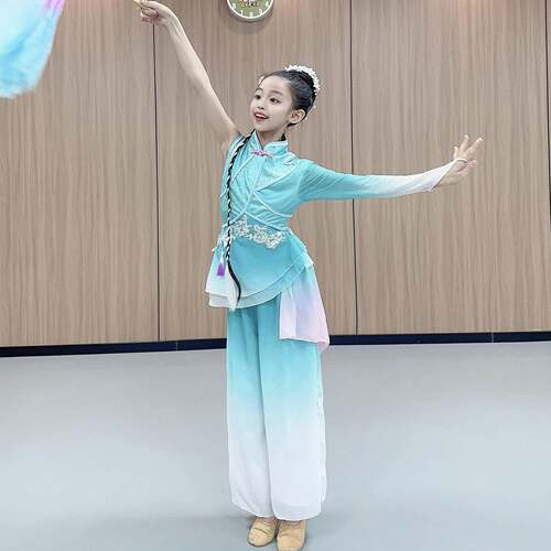 新款古出典蹈服女童舞身韵DWJ渐飘逸中层国风艺考剧目秧歌民族演