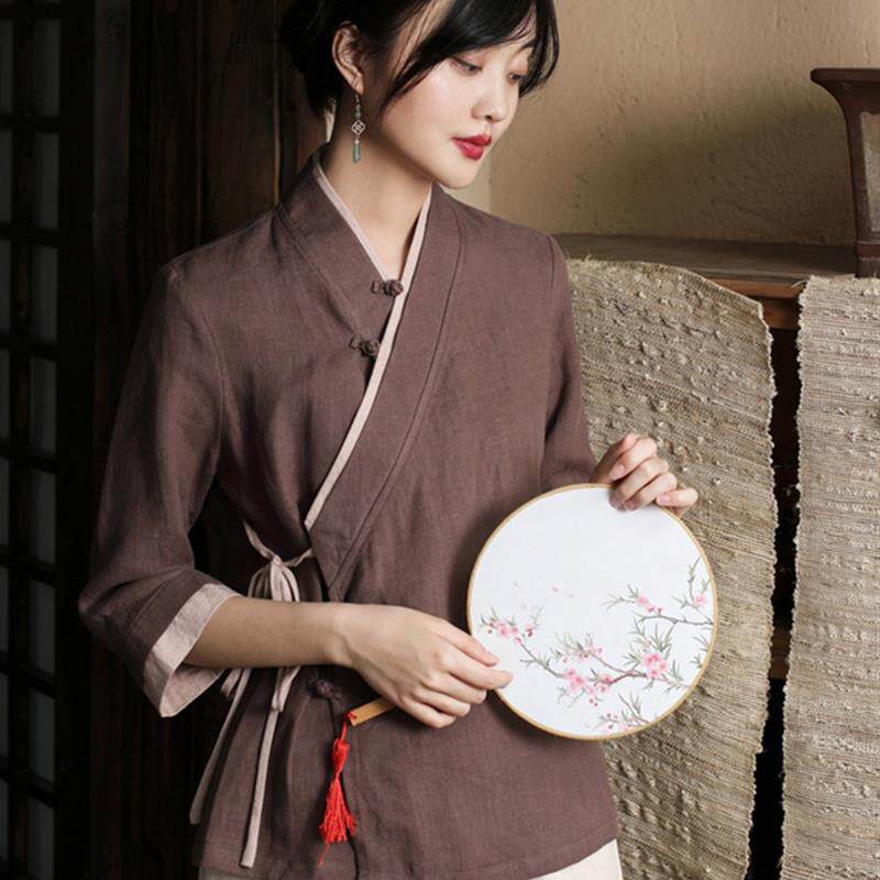 美容院工作服女高端养生馆中医艾灸技师中式居士服茶禅服套装夏季