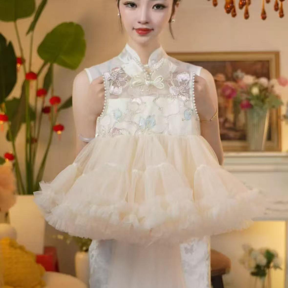 女童洋装夏装2025新款网红儿童套装汉服中国风超仙小女孩夏季旗袍