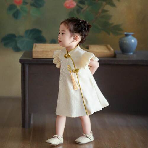 周岁女宝礼服夏女童裙子抓周宴生日国风新中式女孩衣服婴儿公主裙
