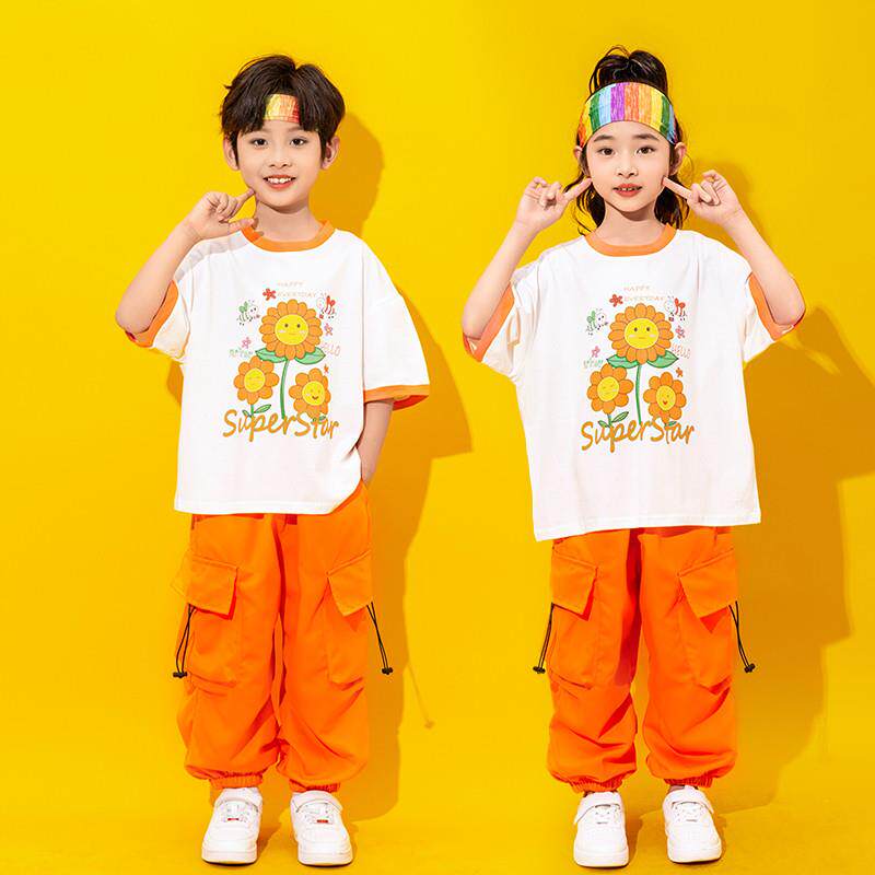 儿童夏款嘻哈街舞套装表演服小学生幼儿园六一运动会比赛演出服潮