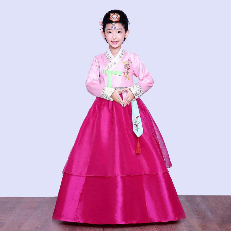新款儿童女童韩服女宝宝童装韩国朝鲜民族舞蹈演出服装小孩古装套
