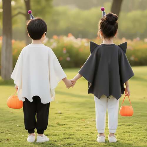 万圣节XIAOUYOU童魔衣服装男女童幽灵cos服小儿孩恶可爱鬼蝙蝠衫