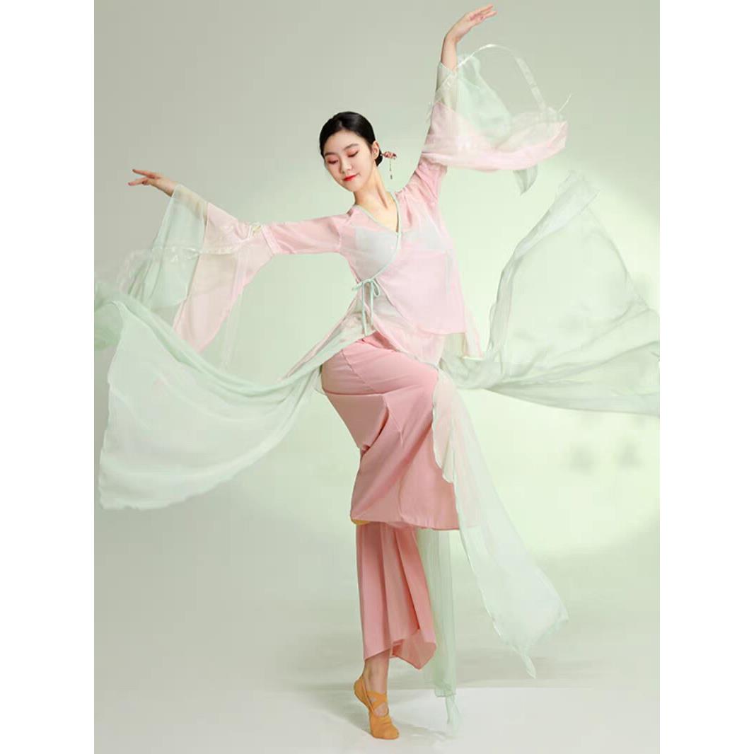 月ZFO落舞蹈服装一路生花演出服超仙袖纱美丽的星神话表衣大演服