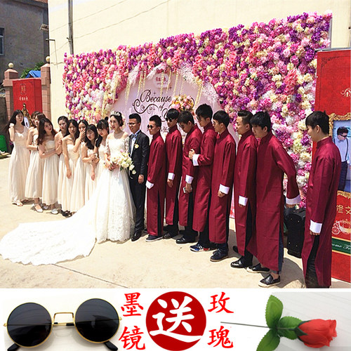 中式结婚礼服伴郎男士相声兄弟团