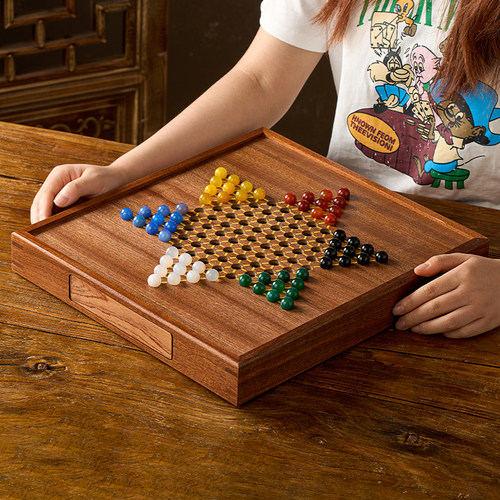 跳棋飞行棋二合一实木台式棋类