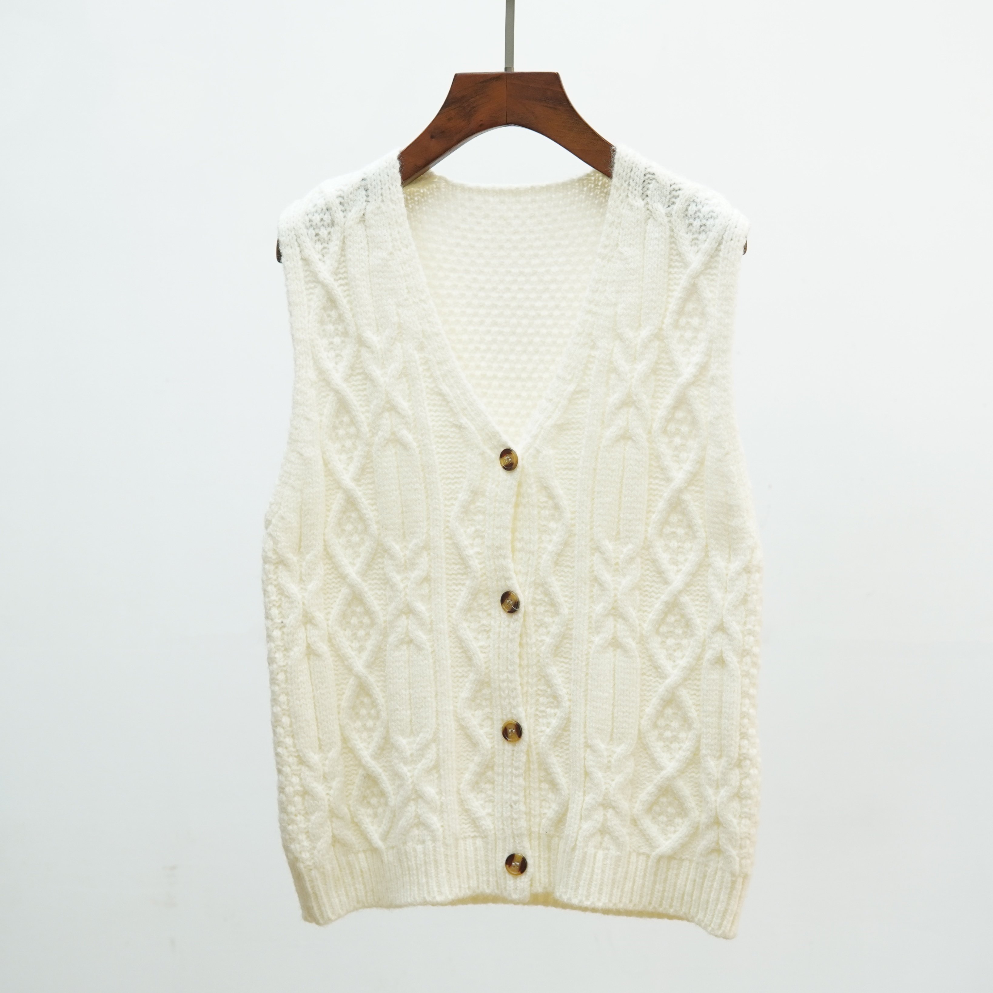 639 2025新款韩版加厚V领针织马甲背心女开衫叠穿毛衣坎肩无袖