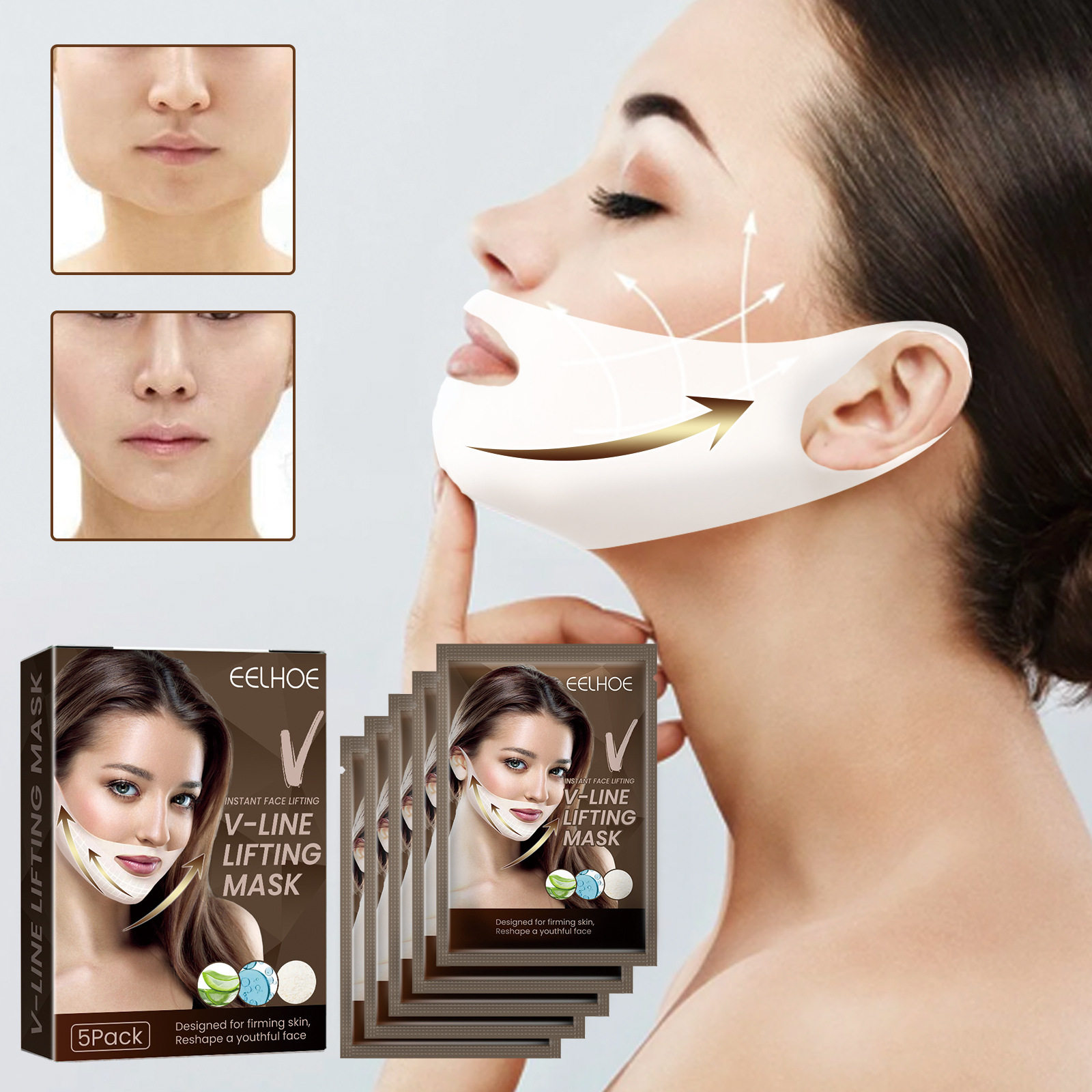 Face Slimming Mask Double Puffy Lifting Firming Bandage Mask