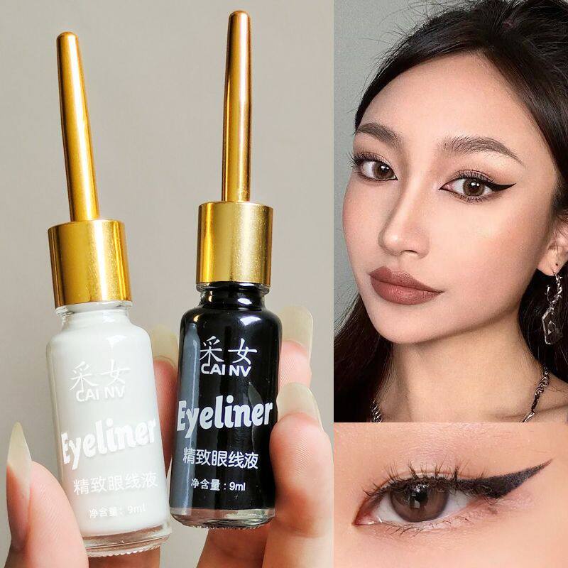 欧美妆白色眼线液眼角提