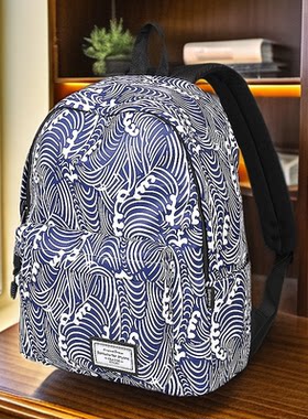 厂家直发书包女生大学生韩版中旅行蓝色双肩包女2025新款旅行背包