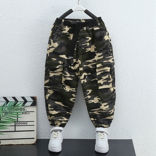 儿童迷彩裤子男童夏令营演出服特种兵体能训练服装户外运动工装裤
