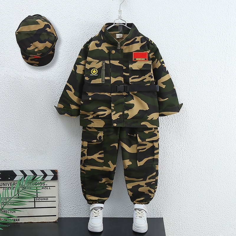 儿童迷彩服套装男童军训服小男孩特种兵当兵衣服军装幼儿园演出服