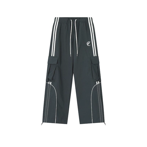 Летние модные ретро штаны подходит для мужчин и женщин в стиле хип-хоп, свободный прямой крой