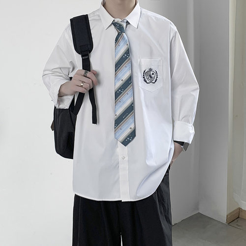学院风dk衬衫男长袖制服全套