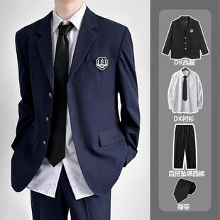 宽松痞帅休闲西服学生班服套装 学院风dk日系制服西装 外套男春秋季