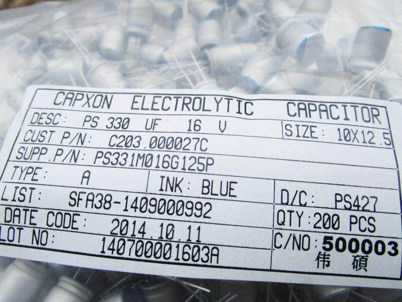 台湾进口capxon丰宾原装固态电容16V330UF 10X12.5电脑主板显卡