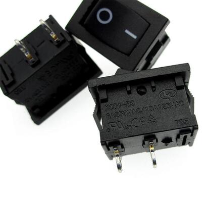 中讯船型开关KCD1-B3 2脚2档电源开关6A250V 10A125VAC  21*15mm
