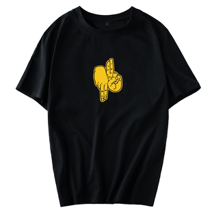 以下犯上 功夫胖短袖男潮牌嘻哈街头个性宽松韩版潮流大码胖子T恤