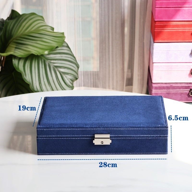 耳环耳钉耳饰首饰盒欧式带锁绒布手饰盒口红盒桌面收纳韩式便携式,收纳整理,首饰盒,淘宝优惠券,粉丝福利购,淘宝优惠卷