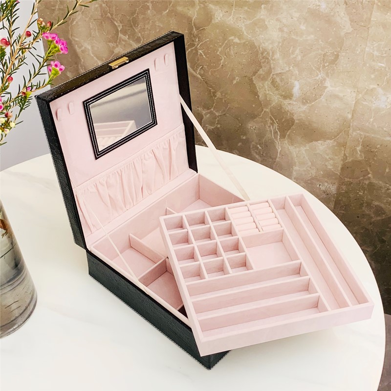 木质公主欧式带锁包邮双层首饰盒