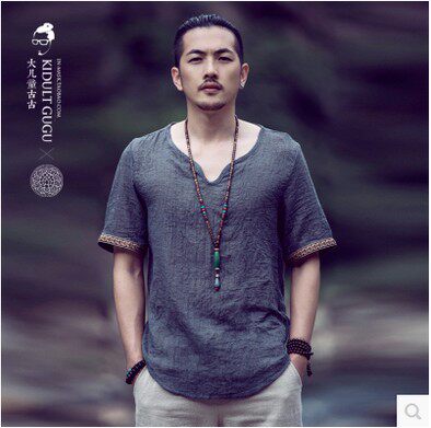 新中式国风民族风复古长唐装毛衣链吊坠木珠项链男女棉麻挂件配饰