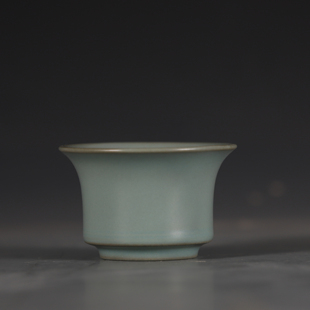 王君子大师汝瓷国家非物质文化遗产传承人仿古汝窑马蹄杯古法烧制