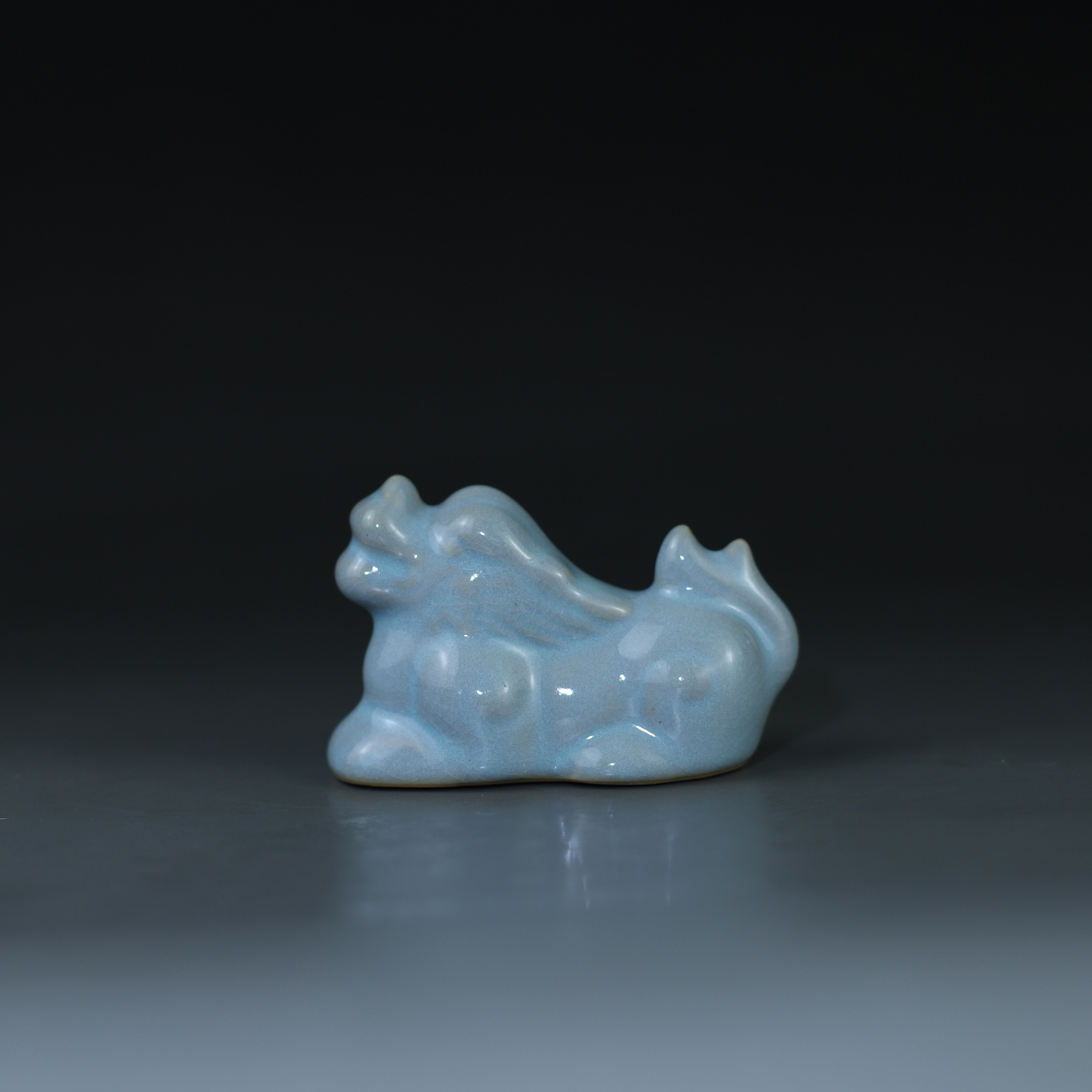 汝窑天青釉望天吼茶宠摆件笔搁原产地矿石玛瑙釉高温匠心古法烧制