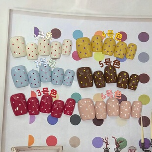 美甲 纯手工定制美甲韩风亮片爆闪轻奢短款 MUZINAIL· 波点合集