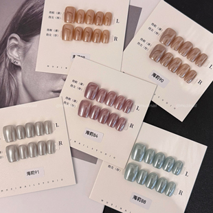 假指甲美甲贴片 手工定制美甲海莉美甲显白高级短款 MUZI穿戴甲