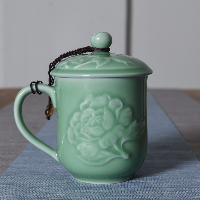 陶瓷陶瓷带把送礼办公杯定制