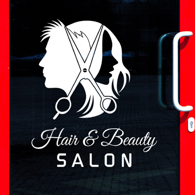 发型造型设计 美容美发理发店铺装饰品贴纸 玻璃橱窗贴 墙贴 贴花