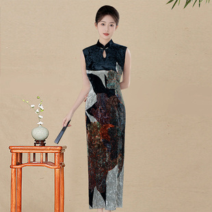 无袖旗袍长款海派年轻款苏州改良高考平时可穿老上海高端高贵时尚