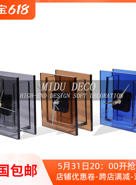 北欧创意欧式时钟桌面水晶工艺z品摆件洋房卧室床头柜家居软装饰