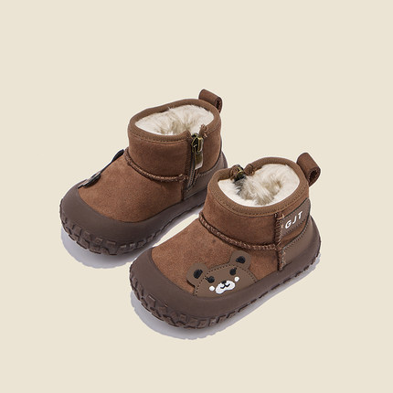 冬季宝宝雪地靴加绒保暖棉鞋1一3岁男女婴儿学步鞋子防滑防踢加厚