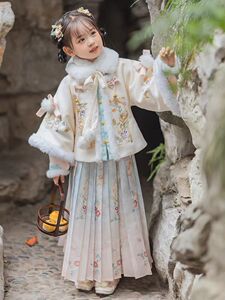 新款女童汉服拜年服加厚儿童中国风超仙唐装宝宝新年马面裙加厚冬