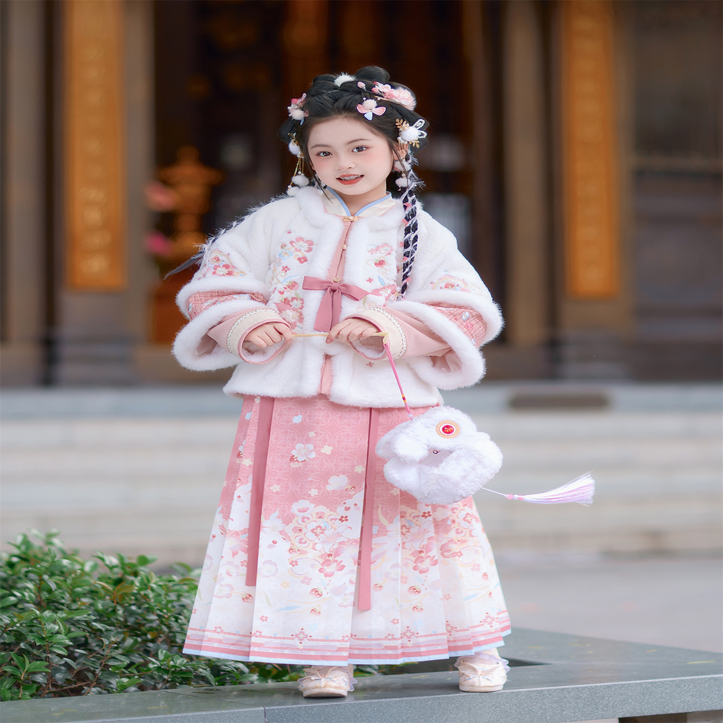 汉服女童2026新款冬装儿童中国风超仙明制马面裙小女孩加厚过年服