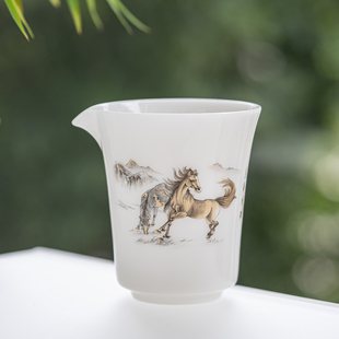 璞玉陶瓷马到成功茶杯功夫茶具茶海茶道公道杯盖碗办公室客厅泡茶