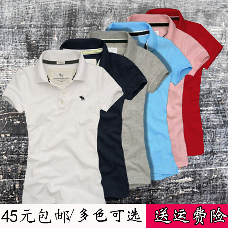 春夏装短袖t恤女 翻领修身纯棉大码显瘦运动休闲上衣保罗polo衫